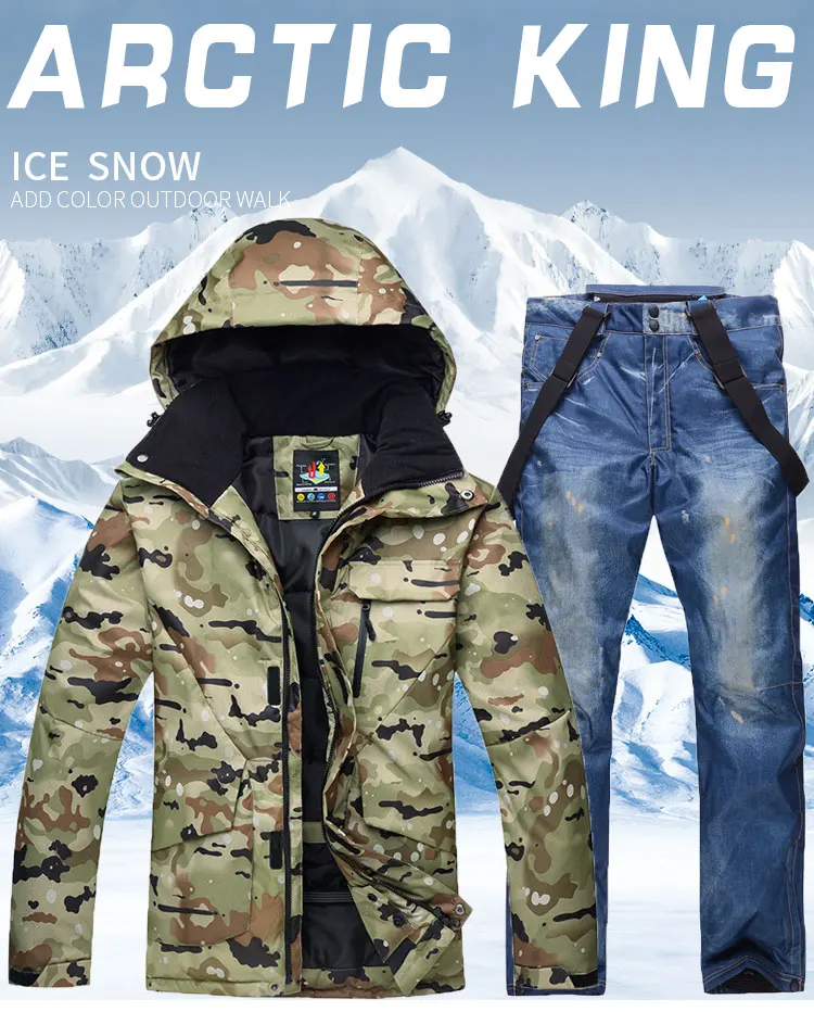 N inverno dos homens camuflagem terno de