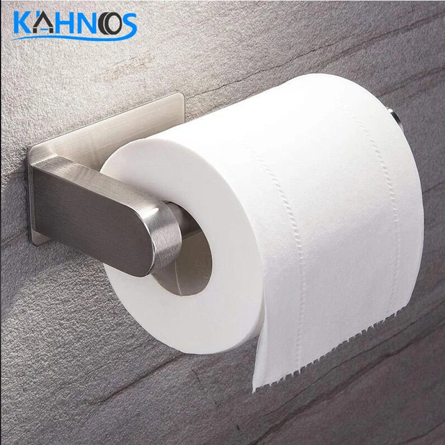 De Pared de acero inoxidable titular de papel higiénico Auto adhesivo para  portarrollos de papel higiénico baño estante de toalla cocina tejido  titular soporte papel higienico porta rollo papel higienico - AliExpress