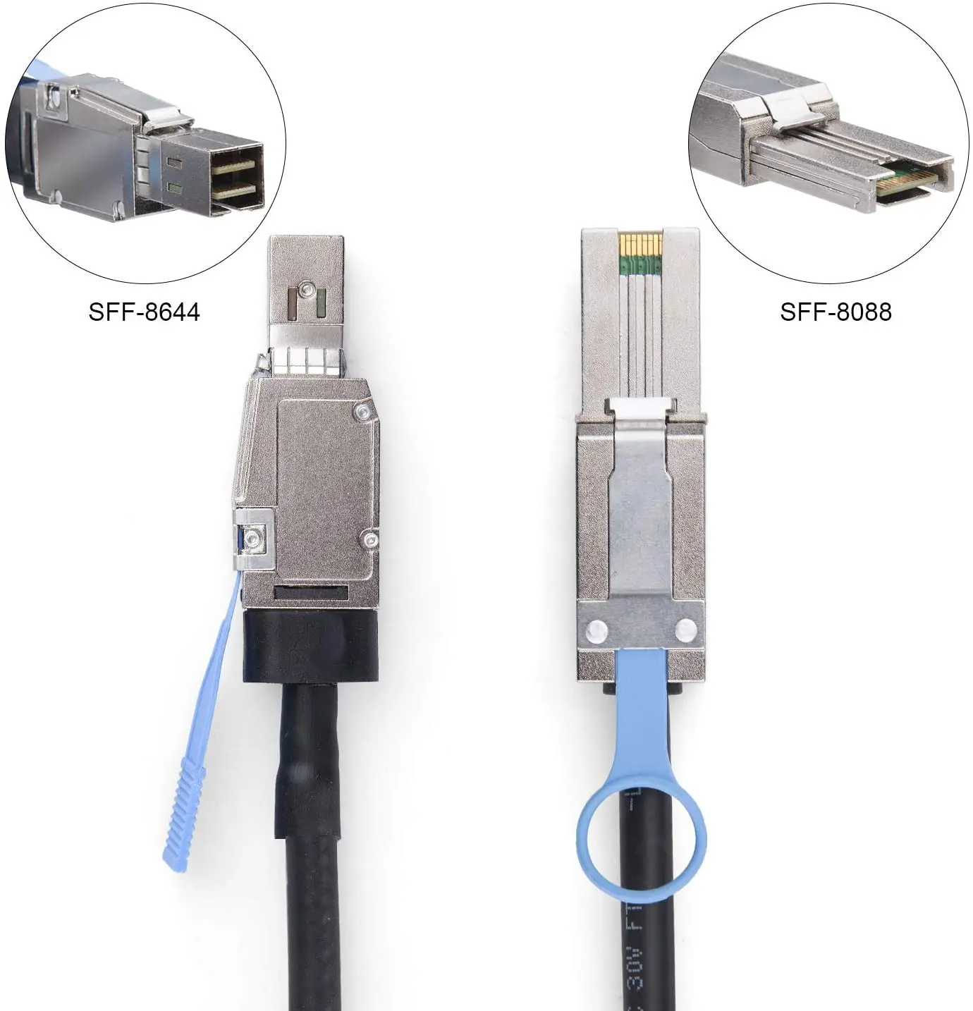 6Gbps External Mini SAS HD SFF-8644 to Mini SAS SFF-8088 Hybrid Cable, 3-Meter(10ft)