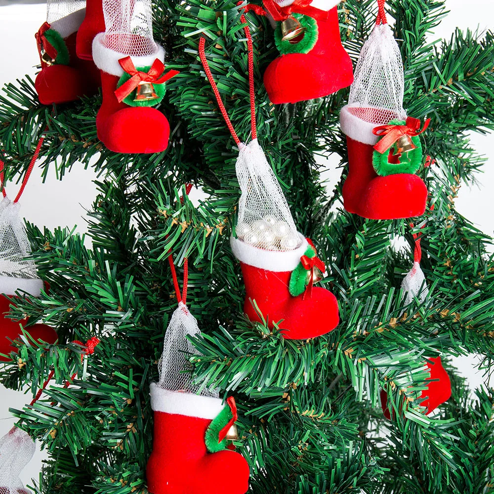 

Christmas Decoration Santa Claus Candy Party Gift Christmas Boots Mini Boots for Storage Candy Xmas Cute Ornament for Home