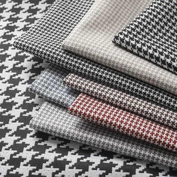 

148x100cm High-end Houndstooth Sofa Fabric Plaid Cotton and Linen Engineering Clothing Pillows Soft Bags Cushion Covers Handmade