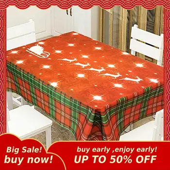 

2019 Creative Printed Tablecloth Christmas Polyester Fabric Household Decorative Cloth Tablecloth Waterproof And Antifouling