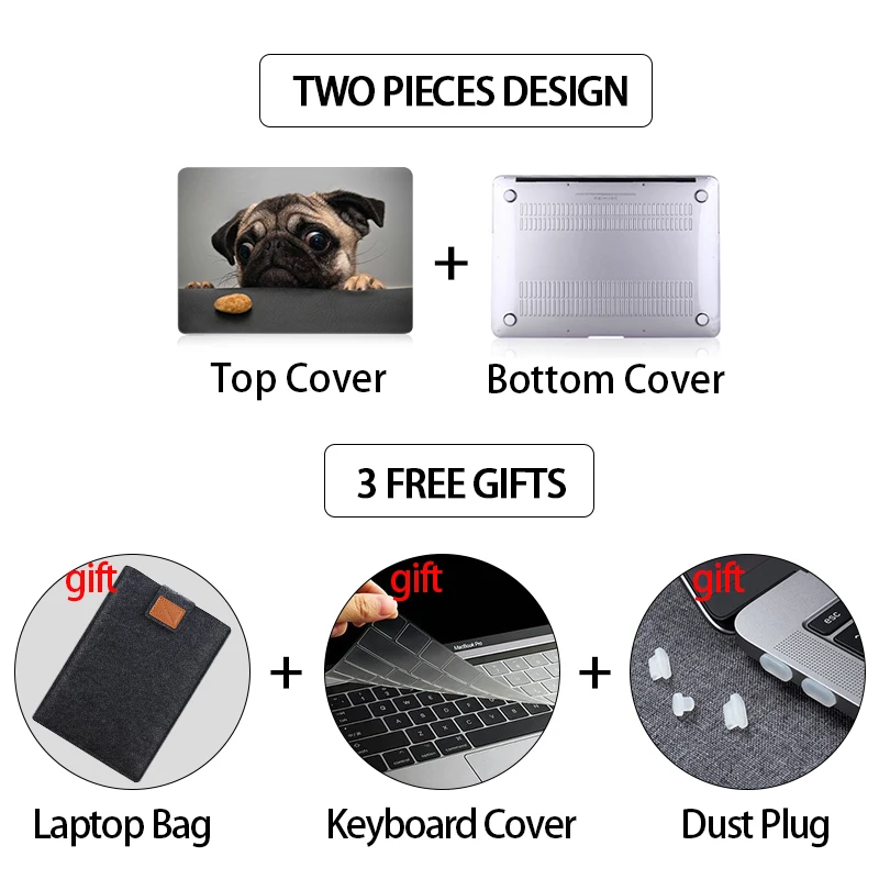 Capa de Laptop Mtt para Macbook Air 13.6 Pro 13 14 15 16 m1 m2 com Touch Bar Capa de Cachorro Bonito Funda A2681 A2289 A2337 - Imagem 3