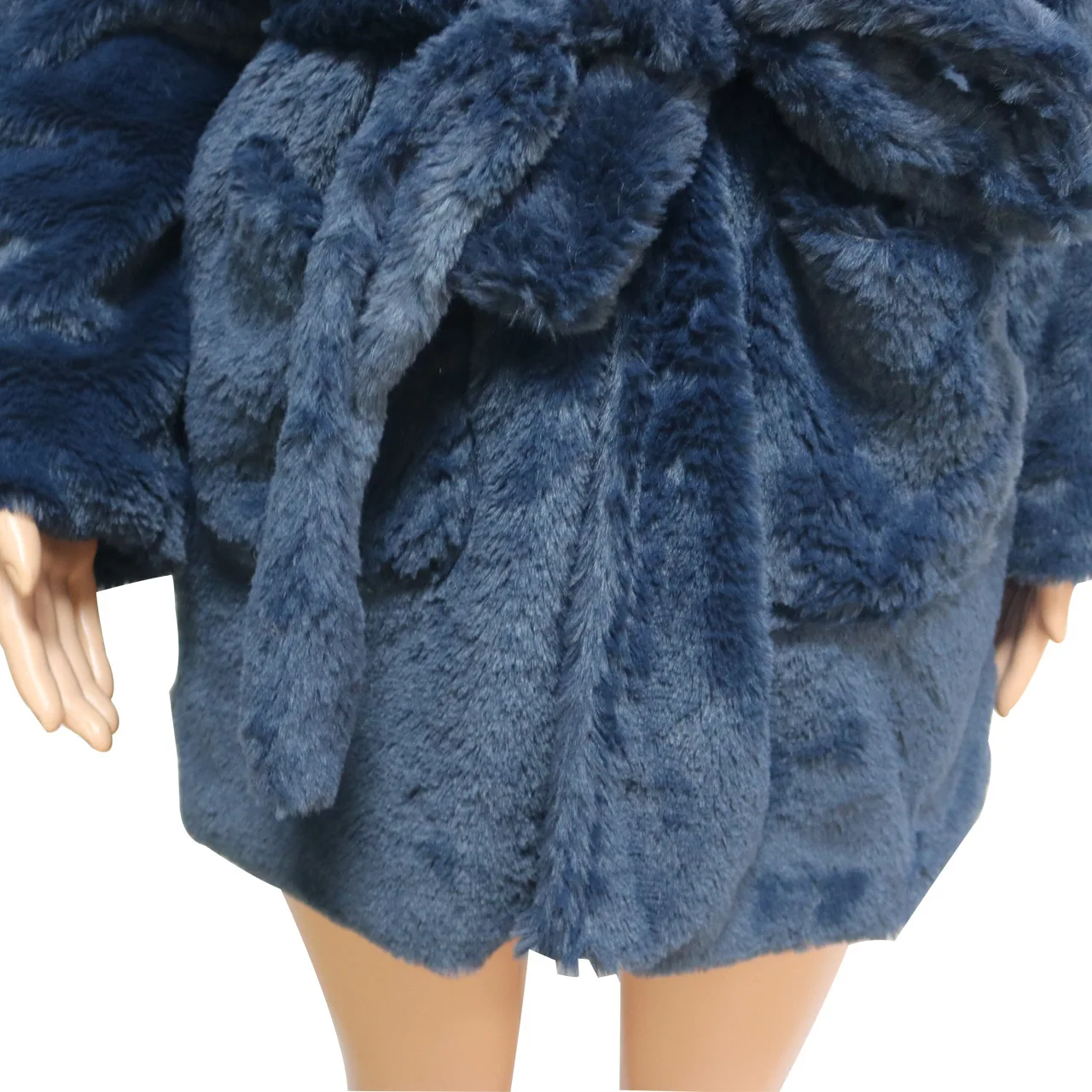 ANJAMANOR, пушистое длинное пальто из искусственного меха кролика, женская зимняя куртка размера плюс, цветная пушистая куртка с плюшевым мишкой, мохнатый кардиган, D52-BD71