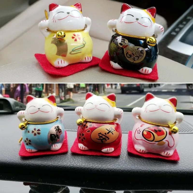 Автомобильные украшения с изображением из мультфильма Lucky Cat, набор микро ландшафтных котенков, Автомобильные украшения, миниатюрные украшения, автомобильные аксессуары