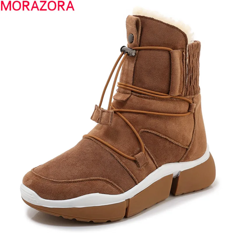 MORAZORA/2020 Новое поступление модные зимние ботинки удобные женские на плоской