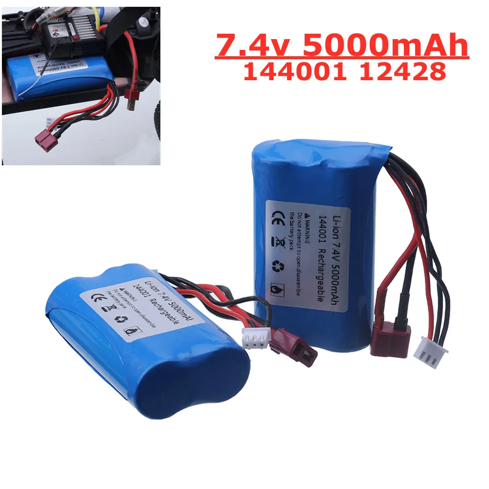 Литий-ионный Аккумулятор 7 4 В 5000 мАч для Wltoys 12428 144001 запасные части