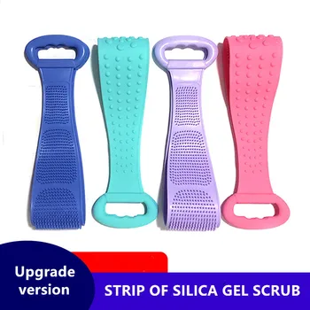

2020 Silicone Gel Scrub Bath Brush Strip Massage Back Rubs Bathing Tape Artifact Rub The Ash 4 Colors To Choose Dropshipping