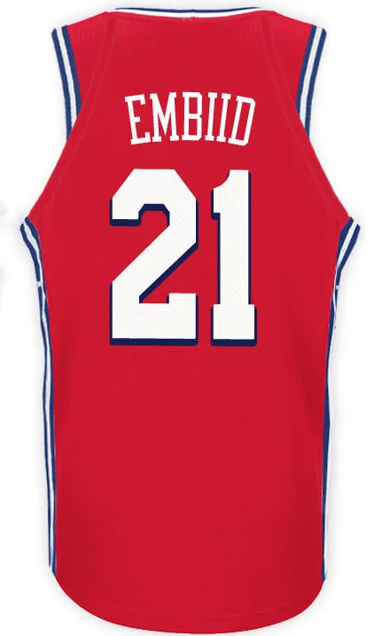 25 Бен Симмонс Джерси 20 Markelle Fultz 21 Joel Embiid 3 Allen Iverson 17 J.J. Баскетбольные майки Redick города - Цвет: 2018 new