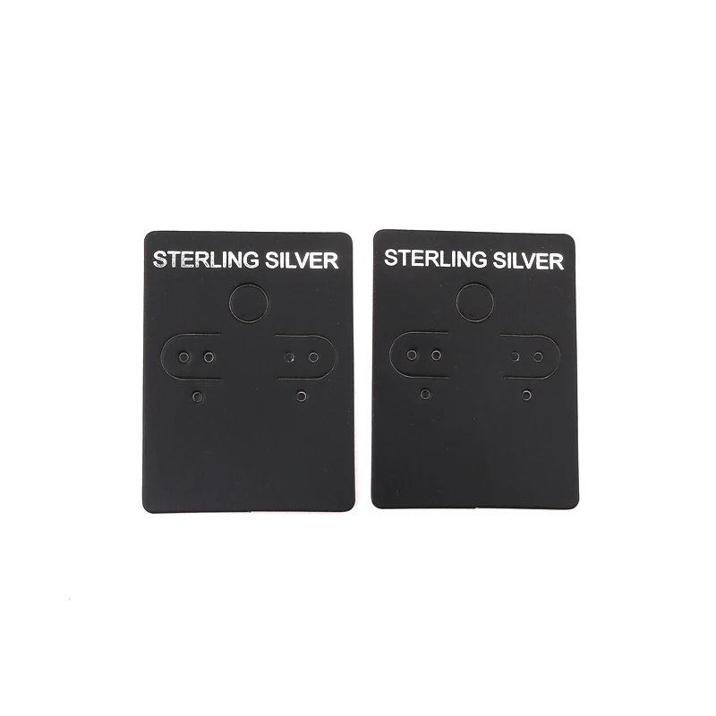 100pcs 3.8x5cm Earring Display Card for 925 Sterling Silver Holder Black Paper Tags for Ear Studs DIY Jewelry Display