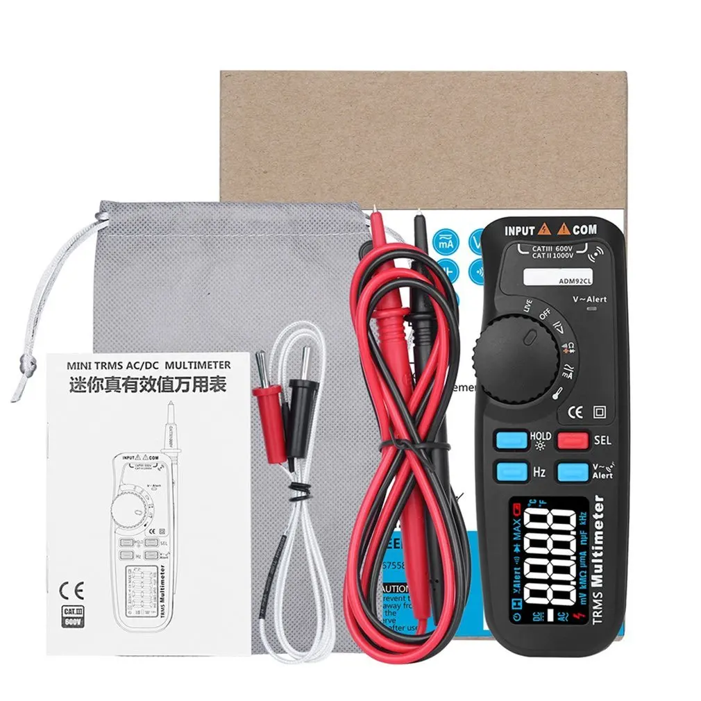 

Digital Multimeter 6000 Counts TRMS Tester AC/DC Voltage Current Ohm Frequency Tester V-Alert Diode Meter With Color Screen