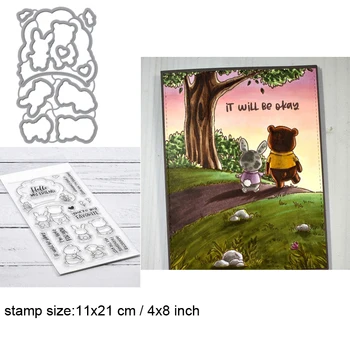 

Besties Clear Stamps With Metal Cutting dies for DIY Scrapbooking Paper Cards Silicone Transparent Stempels Seal Ne
