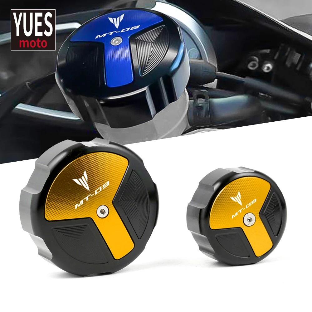 

Мотоциклетные аксессуары для Yamaha MT09 MT-09 SP 2021-2022 CNC, Алюминиевая Крышка Резервуара передней и задней тормозной жидкости с логотипом