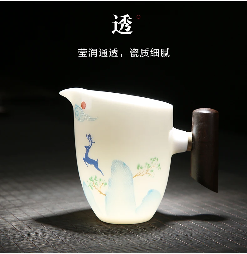 Dehua White Porcelain Tea Set Home Simple High-end Gift Tea Set Teacups Filter Kung Fu Green Tea Oolong Teapot Teaware