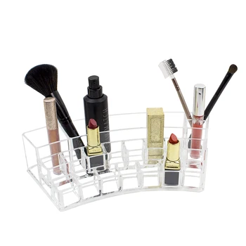 

Plastic Lipstick Storage Box Transparent Makeup Organizer Large Capacity Jewelry Storage Box Brush Holder Box