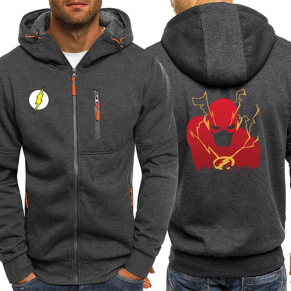 Мужская куртка на молнии, теплая брендовая одежда The Flash Barry Allen, мужские флисовые толстовки, повседневная спортивная одежда, мужская флисовая верхняя одежда с капюшоном - Цвет: dark gray6