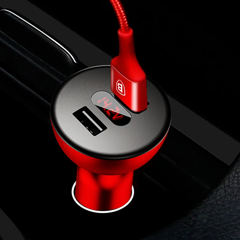 Универсальный встряхиватель цифровой дисплей 4.8A Dual-USB Автомобильное зарядное устройство интеллектуальная Быстрая зарядка сотового телефона для Iphone и Android