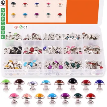 

Rivets Double Cap Spots Studs Button Metal Stud Eyelets Repair Fasteners Snap Buttons for DIY LeatherCraft Bag Shoes Bracelet Do