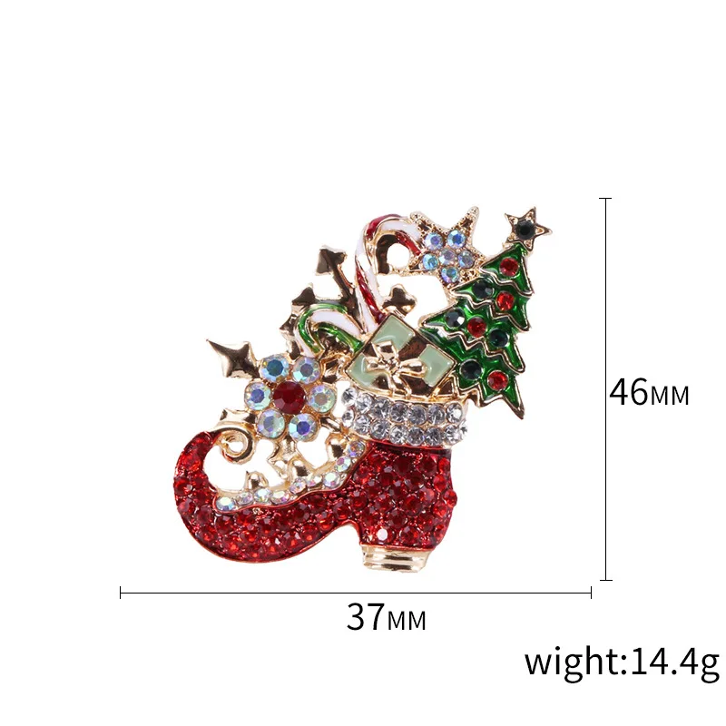 Мечта Конфет Красочные эмаль рождественские сапоги Броши для женщин модная брошь со стразами булавки творческие украшения, подарки, аксессуары