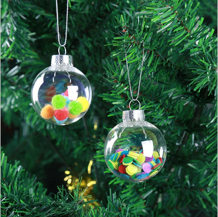 5 шт пластиковые прозрачные Рождественские шары Diy подвесной шар-безделушка украшения Рождественские украшения для дома Декор для рождественской елки