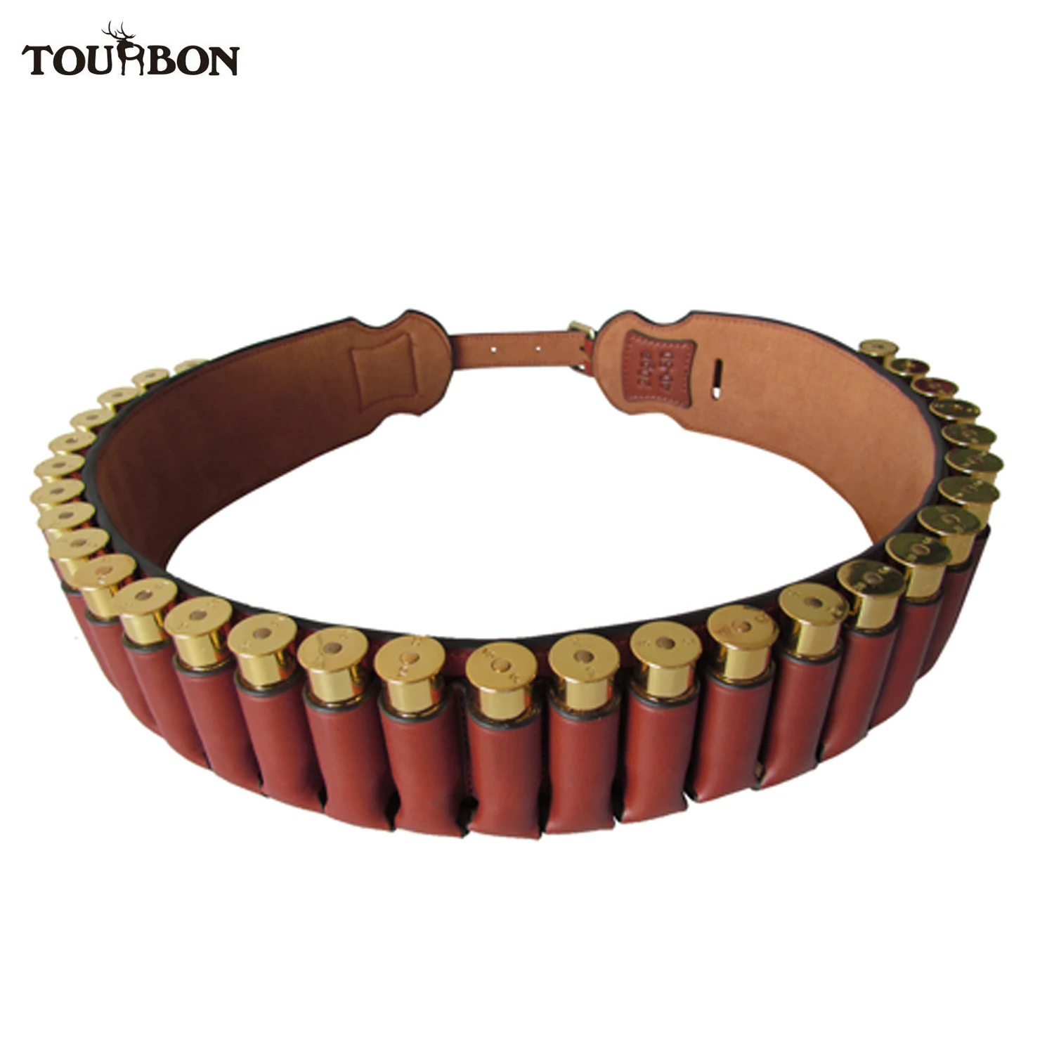 Tourbon Hunting Gun Accessories Genuine Leather Shotgun 20 Gauge Cartridge Shells Belt 30 Rounds Ammo Holder Shooting Bandolier