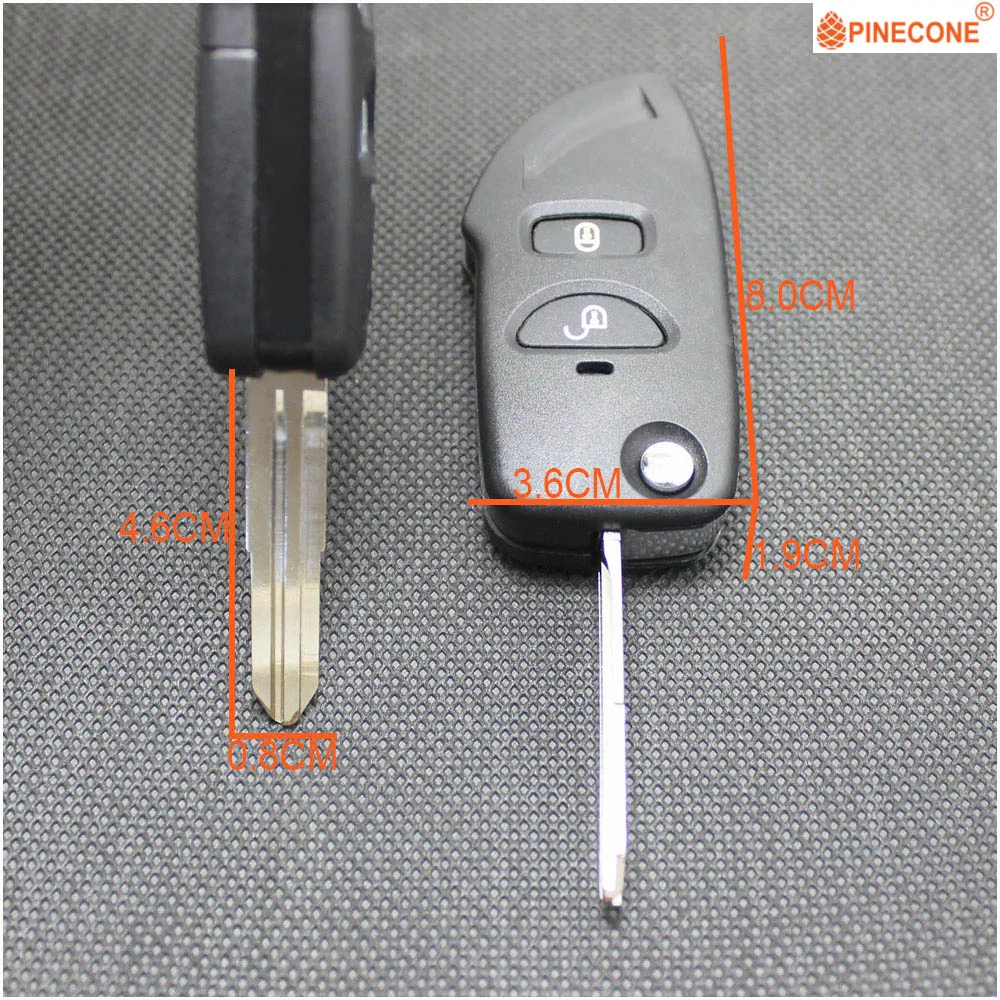 PINECONE для hyundai Santa Fe Elantra 2001 2002 2003 2 кнопки Автомобильный ключ модифицированный дистанционный Брелок чехол с держателем батареи