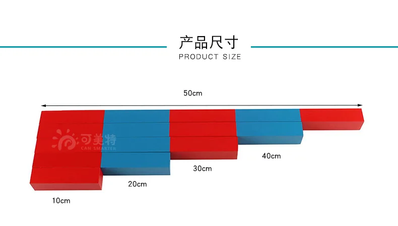 Монтессори Детские сенсорные учебные материалы красный и синий количество стержней детский сад Раннее детство игрушка Монтессори Математика Обучение