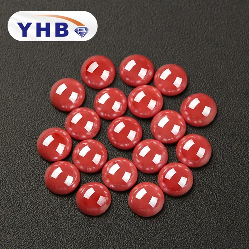 Ярко-красное керамическое полукруглое платье YHB с плоской спинкой и бусинами