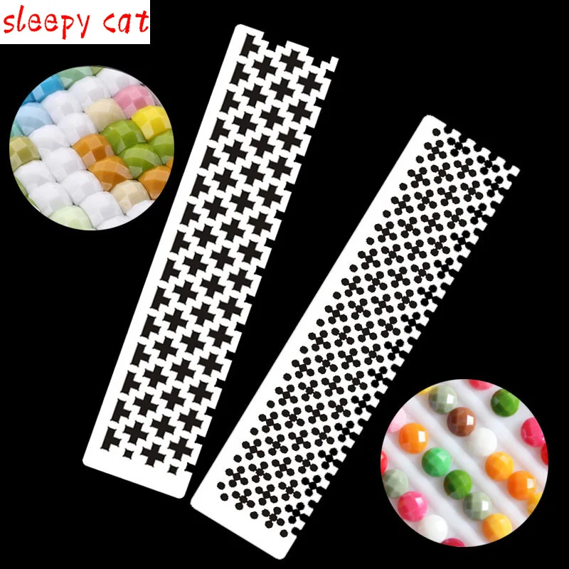 Stainless Steel Dot Drill Ruler DIY 5D Diamond Painting Supply for Cross-Stitch 