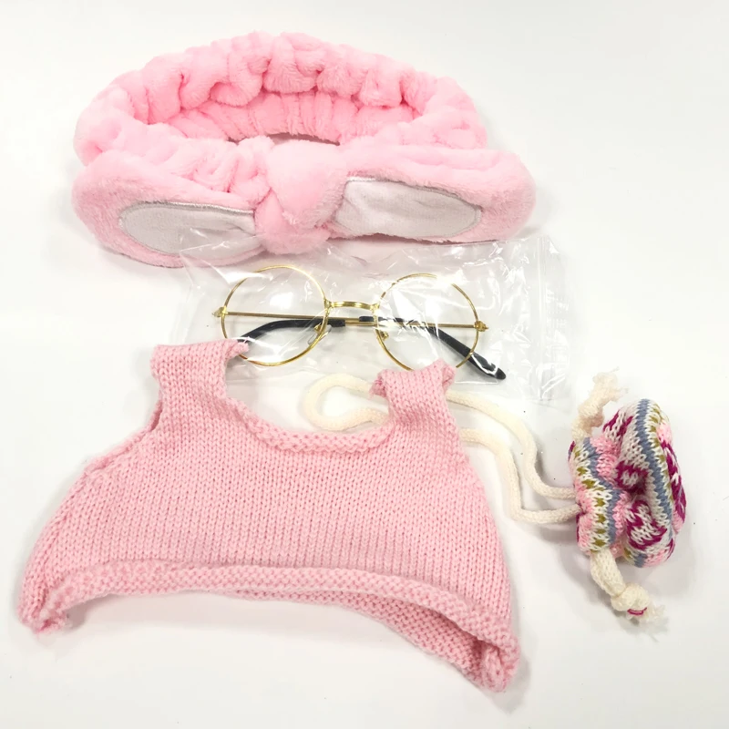 pink vest Милая Одежда для кукол, аксессуары, LaLafanfan, кафе, утка, плюшевая игрушка, Kawaii, повязка для волос для девочек, для мытья лица, бега, повязки для макияжа, подарки для девочек - Цвет: pink vest