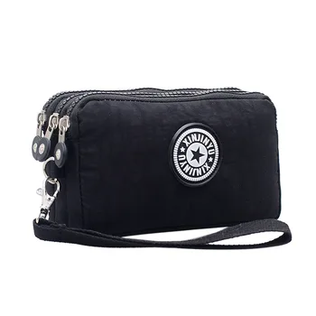 

Washed nylon three-layer zipper cosmetic bag small cloth bag wholesale