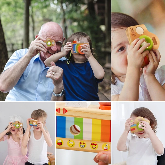 Wooden SLR Camera Toys Cute Colourful Nordic Hanging Toy Montessori Toy Room Decor Furnishing Articles DIY Presents Baby Gift 6