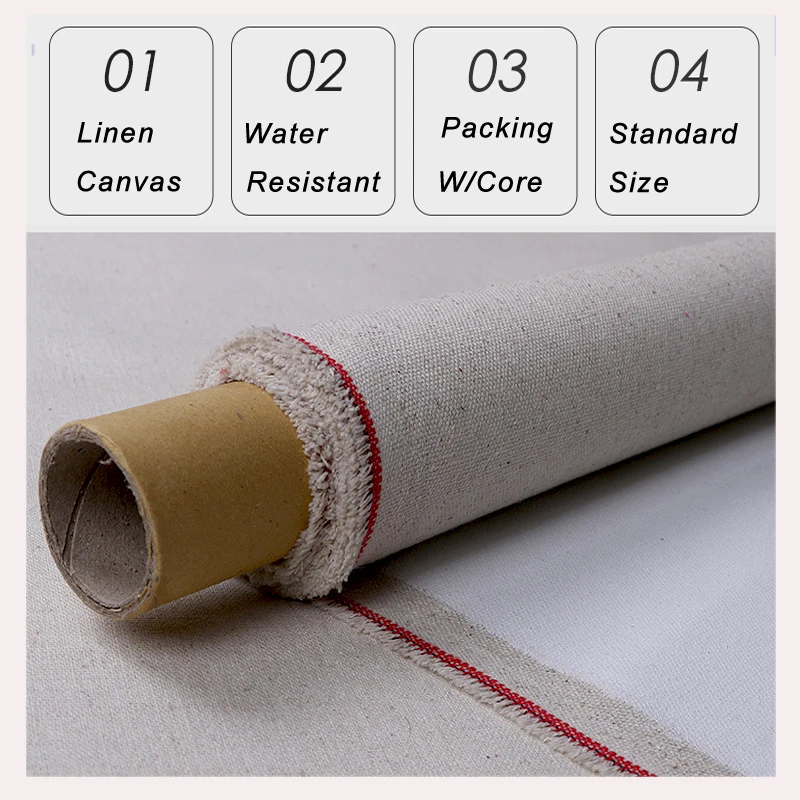 190cm Oil Painting Linen Medium Coarse Thread Linen Acrylic Painting Mixed Water Resistant Coated Linen(2 Meters)