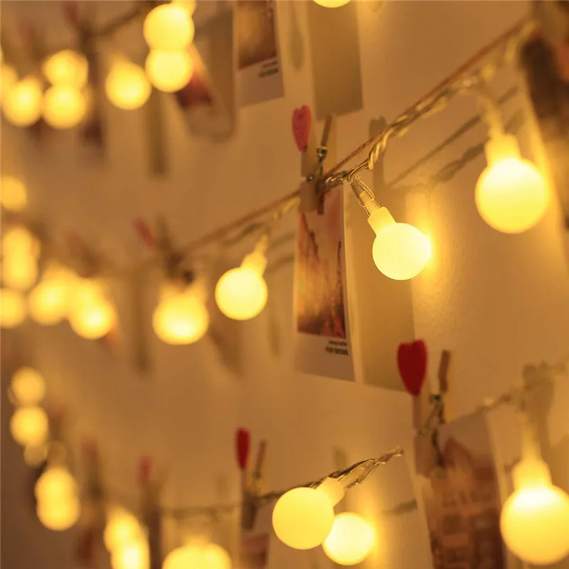 

20M 30M 50M Ball Garland LED String Light Christmas Fairy Light Indoor Decorative Lights for Home Wedding Party Holiday 220V AC