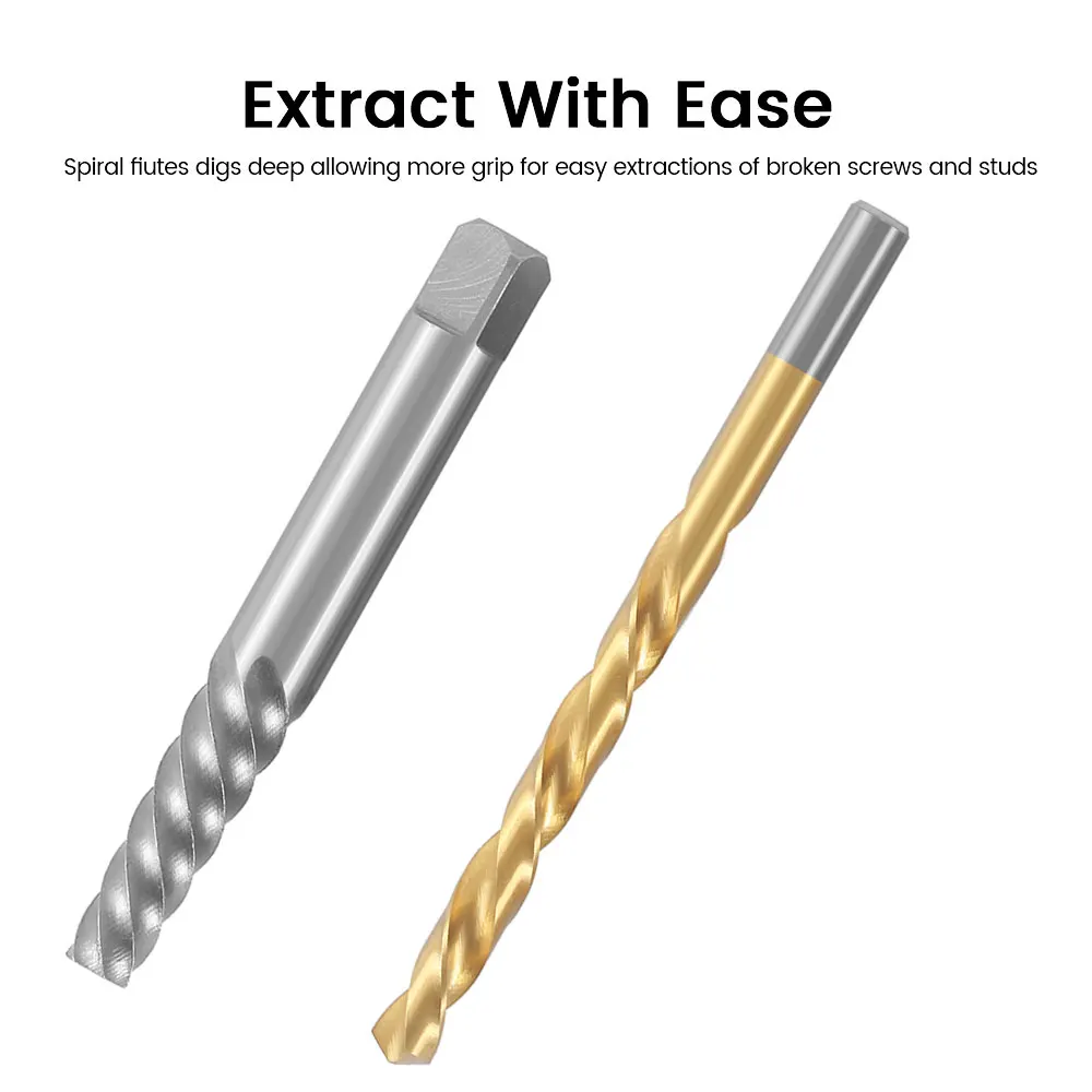  10pcs Cobalt Left Hand Drill Bit Set Broken Bolt Damaged Screw Extractor Set Metal Case Perforator 
