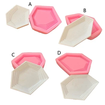 

Irregular Silicone Resin Tray Molds Hexagon Coaster Tray Plate Resin Molds Tools R2LE