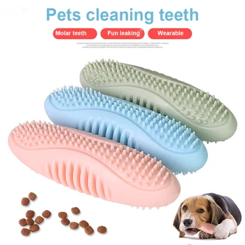 

Pet Teether Dog Teeth Cleaner Rubber Play Toys Pet Dog Chewing TPR Bite-resistant Molar Tooth Cleaning Stick Puppy Toothbrush