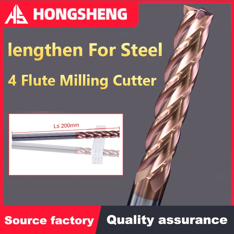 Hartmetall-schaftfräser HRC55 4 Flöten Fräser Legierung Beschichtung Wolfram Stahl Schneidwerkzeug CNC Bearbeitung Schaftfräser CNC Fräser