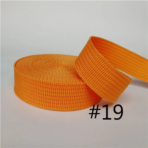 19 Orange 5 ярдов 20 мм Ширина PP лямки зеленый желтый синий фиолетовый белый для собак ручной работы ошейники для шитья сумок - Цвет: 19 Orange