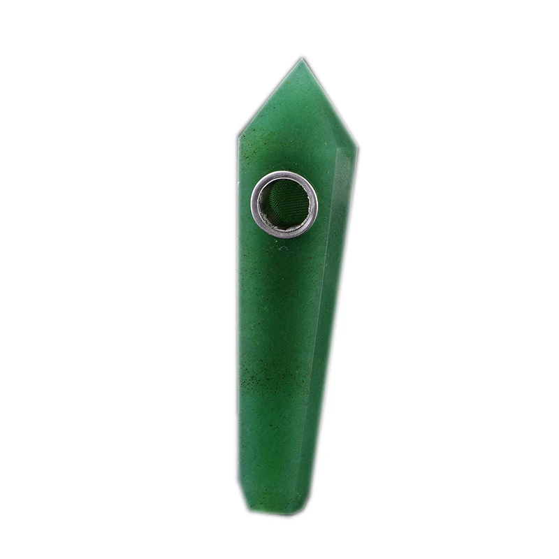 Green dongling jade Высококачественная Изысканная однотонная серия ручной резной кварцевый кристалл табака курительная труба - Цвет: Green dongling jade