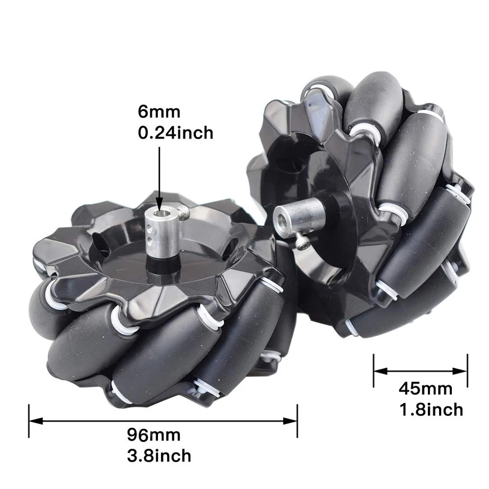 Mecanum Wheel Smart Robot Auto-onderdelen Accessoires Omnidirectionele Speelgoedcomponenten 48 Mm (twee paar Mecanum Wheel Smart Robot Auto-onderdelen Accessoires Omnidirectionele Speelgoedcomponenten 48 Mm (twee paar