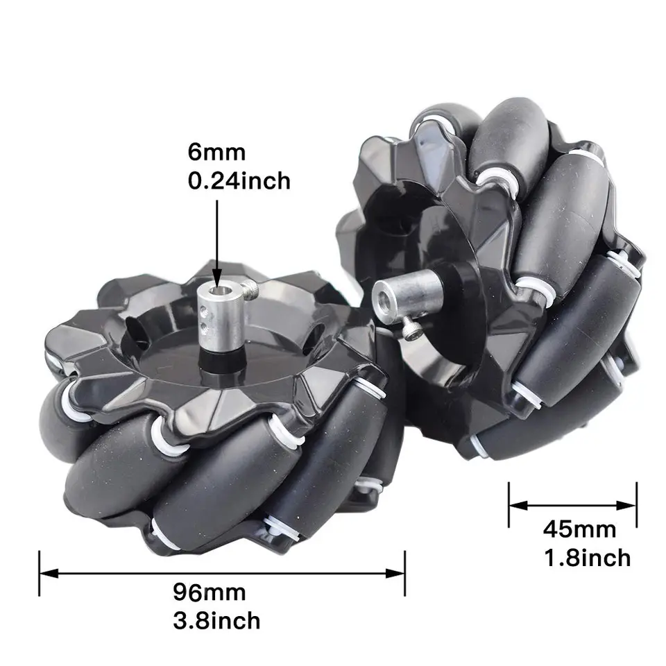 Moebius 60/80/97mm High Hardness Plastic Mecanum Wheel Omni-directional Smart Robot Car with 6mm Hubs for Arduino DIY STEM Toy image 3