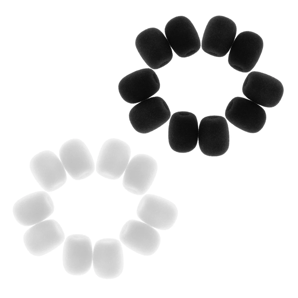 20Pcs/Pack Microphone Windshields Wind Muffs Mic Foam Cover, Black & White