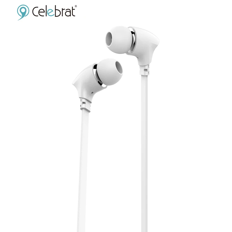 Celebrat G3 Wired Control Handsfree Earphones Flat Cable Earbuds Sport