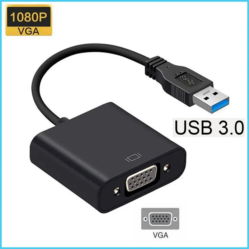 Adaptador USB a VGA, convertidor de tarjeta de vídeo externa, Multi pantalla, para ordenador portátil, PC, proyector de Monitor, a VGA|Cables VGA| - AliExpress