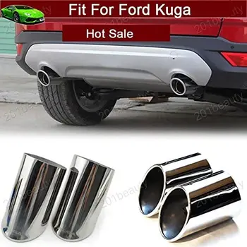 

2pcs Silver Stainless Steel Exhaust Muffler Rear Tail Pipe Tip Tailpipe Extension Pipes Custom Fit for Ford Escape/Kuga