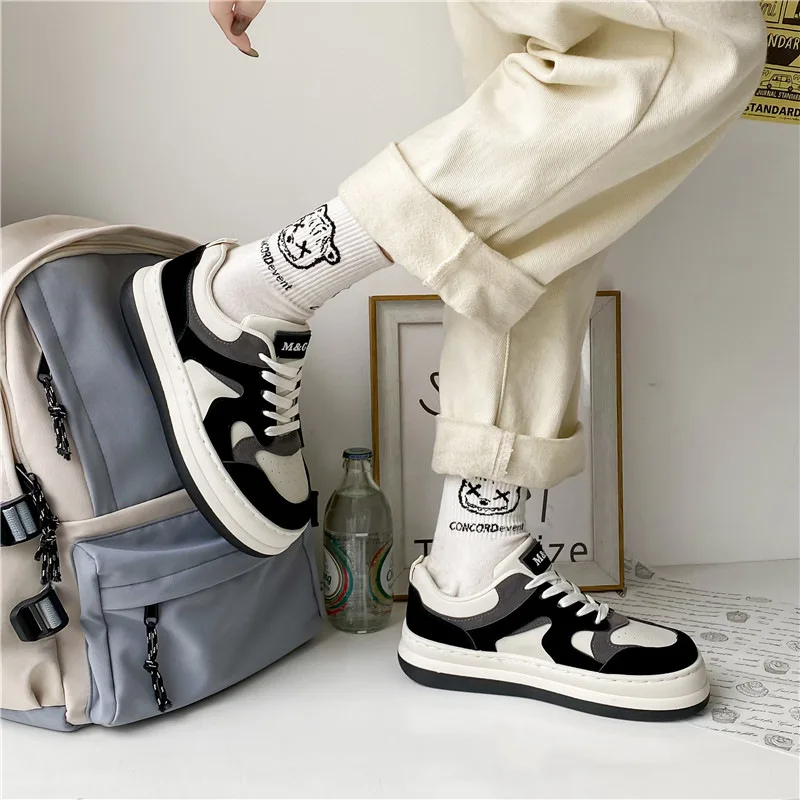 Fashion Mixed Color Sneakers Women Vulcanize Shoes Low (1cm-3cm) Skateboard Shoes Zapatos De Mujer Low Cut Lace-up Womens Shoes