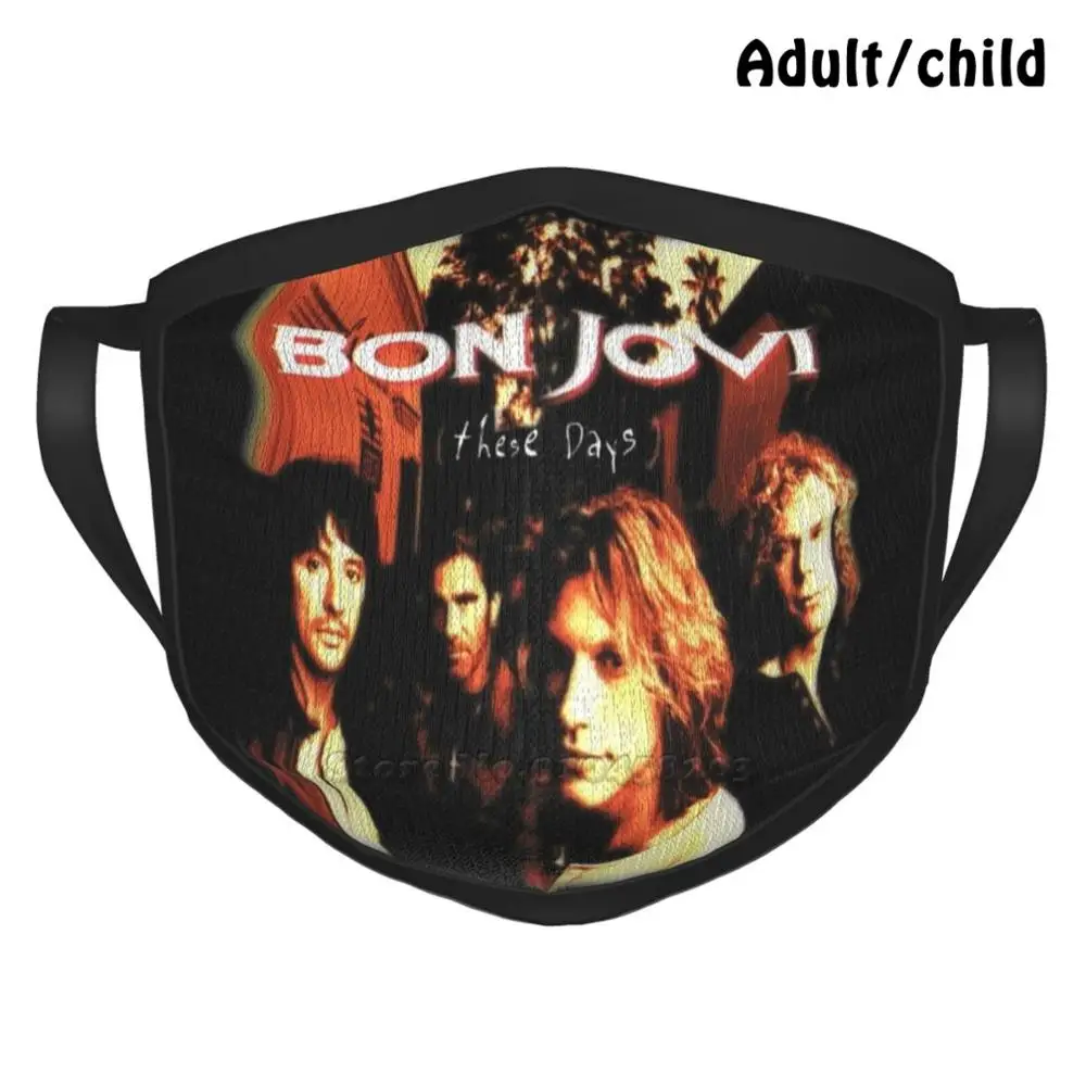 These Days Wanted Dead Or Alive Bon Shirt Jovi Gift For Fans And Lovers Pm2.5 Anti Dust Diy Reusable Face Mask Girl | Аксессуары для