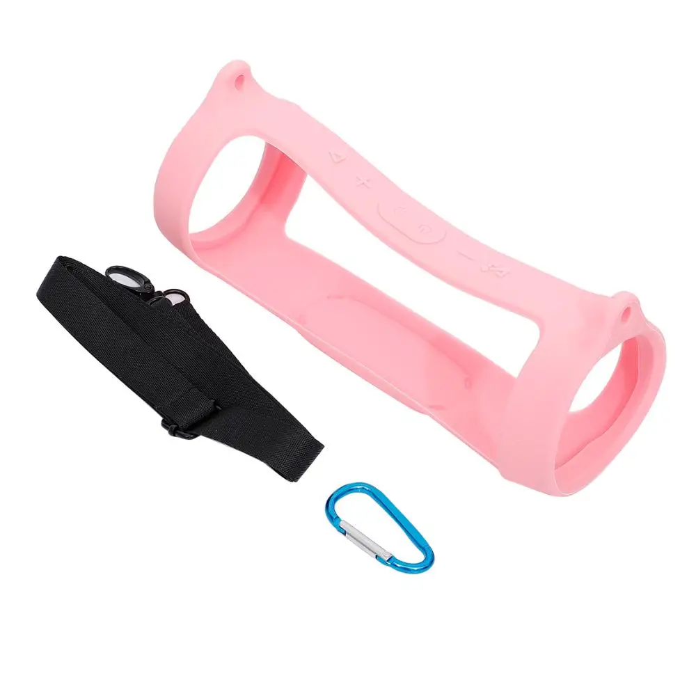 Premium Silicone Case with Strap and Carabiner for Portable Bluetooth Speakers