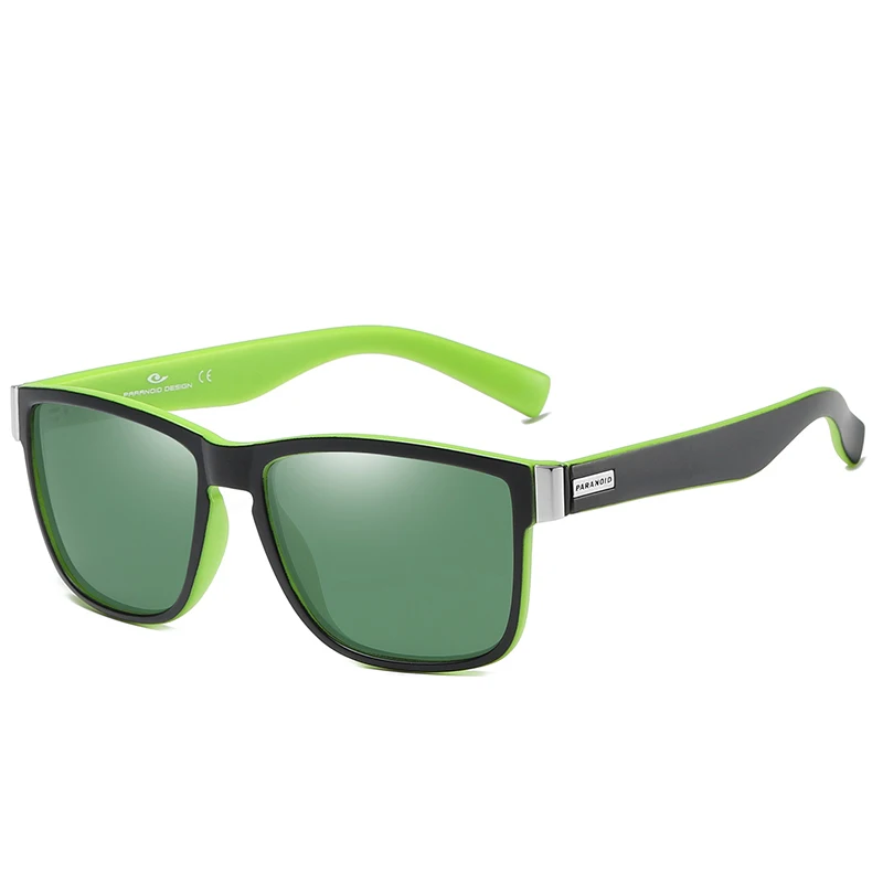 Новинка, поляризационные Винтажные Солнцезащитные очки, наборы, поляризационные мужские солнцезащитные очки, мужские Квадратные Солнцезащитные очки для вождения, женские очки, мужские солнцезащитные очки - Цвет: C03 Green Black